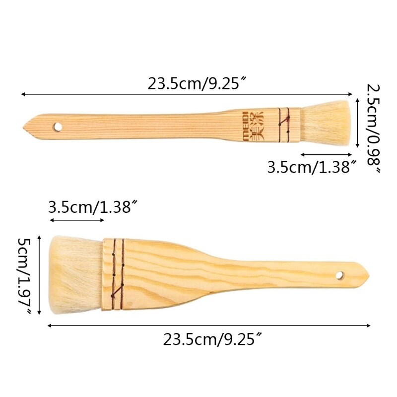 Household Mooncake Pastry Brush Barbecue Oil Baking Brushes Wooden Handle Wool Kitchen Cooking Tools