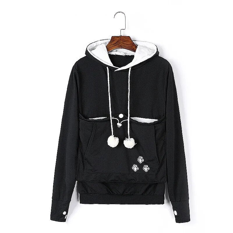 New Autumn Tops Cat Lovers Hoodie Kangaroo Dog Pet Paw Pullovers Cuddle Pouch Sweatshirt Pocket Animal Ear Hooded