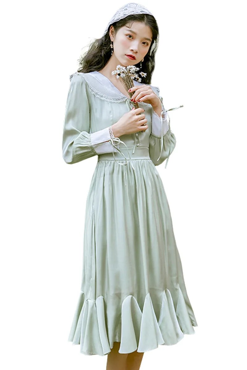 2020 new fashion women's clothing Peter pan Collar  Vintage  dress women  dresses