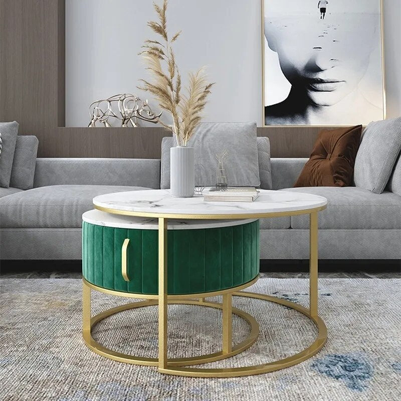 Nordic Living Room Round Coffee Tables Simple Modern Small Apartment Bedroom Bedside Table Home Furniture Restaurant Endtable WF