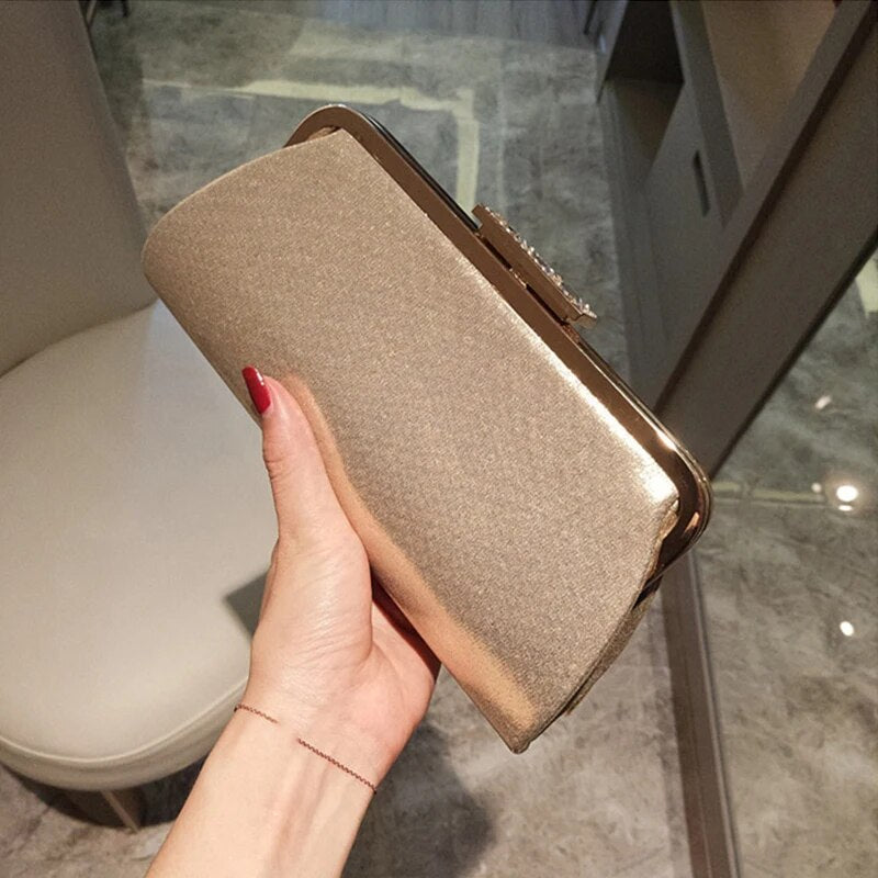 Women's Wedding Clutch Bag Luxury Rhinestone Tassel Handbag Banquet Gold Evening Bag Party Purse Chain Shoulder Bag ZD1776