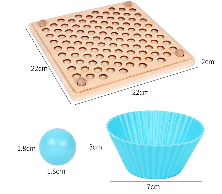 New Montessori Early Education Baby Hand Movement Training Color Cognition Bead Clipping Wooden Toys for Children Game