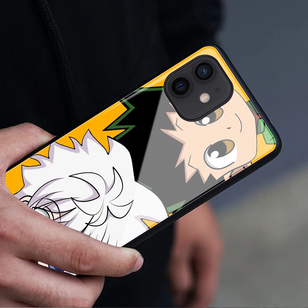 Cute Killua Zoldyck Gon·Freecss Hunter X Hunter Glass case for iphone 12 mini SE 7 8 14 Plus 11 12 13 14 Pro  X XR XS max cover