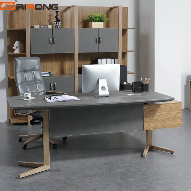 Nordic Design Small Grey Color Office Furniture Set Home Study Table Furniture Wood Laptop Table Executive  Table Desk Set
