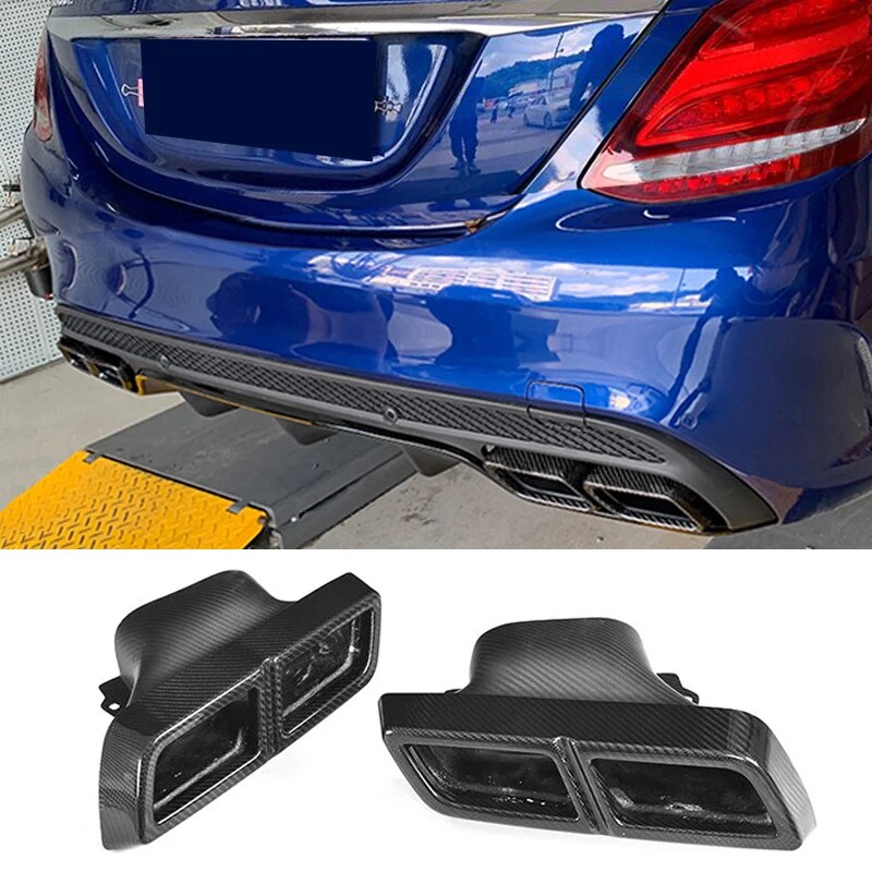 Dry Carbon Fiber Universal End Exhaust Tips Muffler For Mercedes-Benz All Cars W176 W204 W203 W205 W246 GLE C63 C43 AMG Exhaust