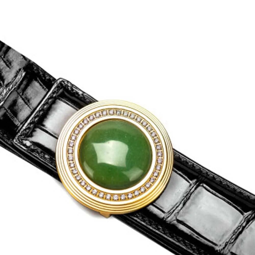 Menggeka Thai crocodile leather belt men stainless steel buckle and jade buckle men belt male crocodile belt