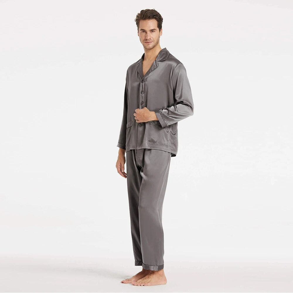 LILYSILK 100 Silk Pajamas Set Men Long 22 momme Luxury Natural Mulberry Silk Men's Clothing Free Shipping