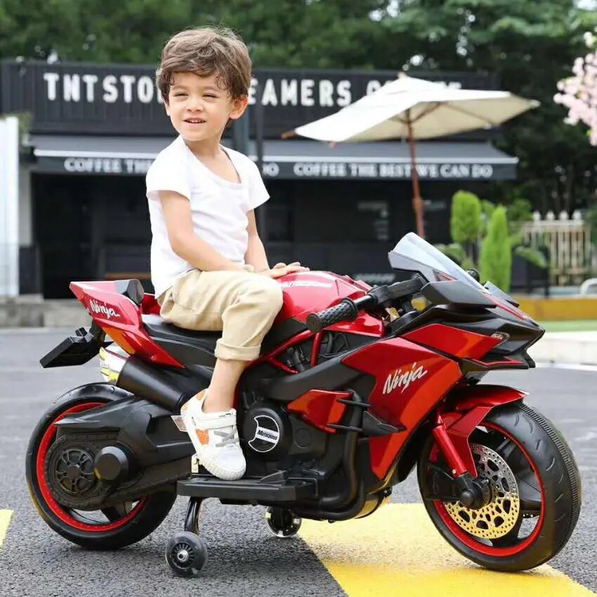 Children's Electric Motorcycle Boys Tricycle Children's Car Baby Large Battery Motorbike for Kids Ride on Cars 1-3-8 Years Old