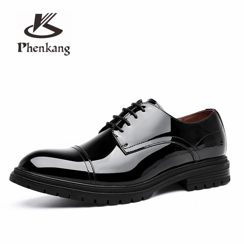 Men Genuine cow leather brogue wedding Business mens casual flats shoes 2020 black vintage oxford shoes for men's shoes