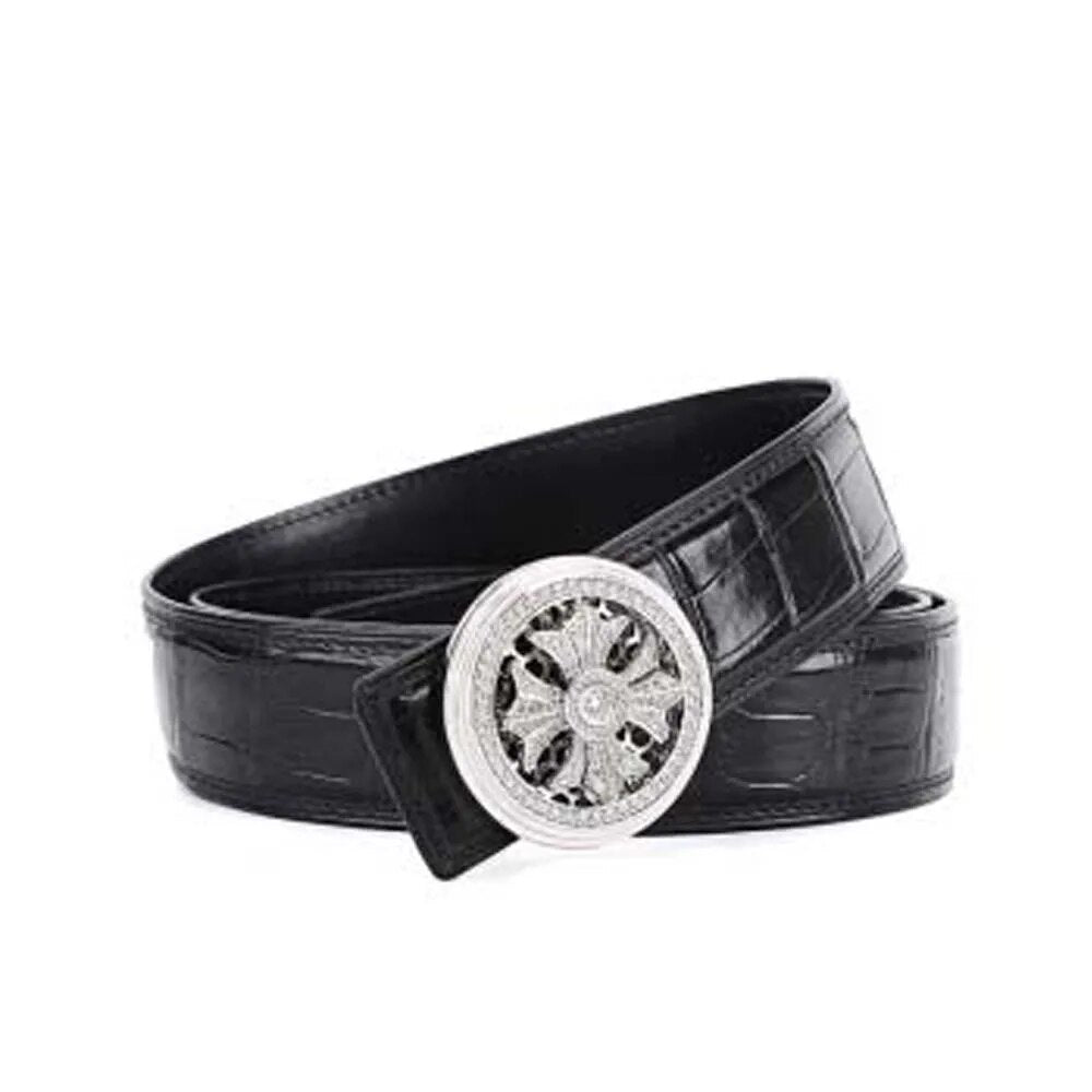 menggeka buckle  rotate men crocodile leather male  belt  male  crocodile skin  belt  male