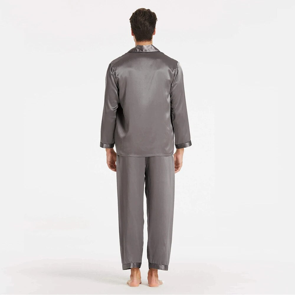 LILYSILK 100 Silk Pajamas Set Men Long 22 momme Luxury Natural Mulberry Silk Men's Clothing Free Shipping
