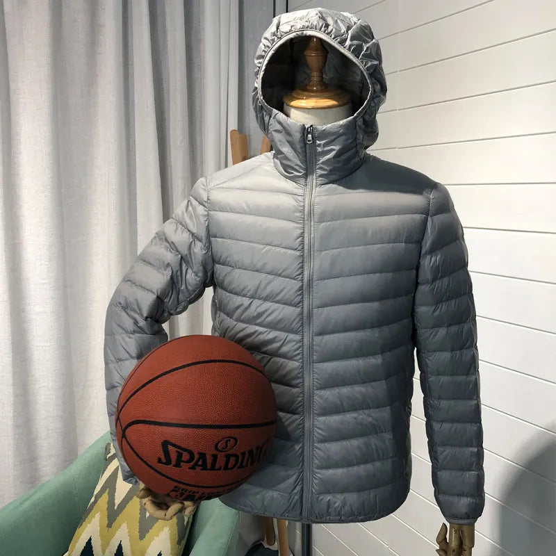 Man Winter Autumn Jacket White 90% Duck Down Jackets Men Hooded Ultra Light Down Jackets Warm Outwear Coat Parkas Outdoors - KAISERINC