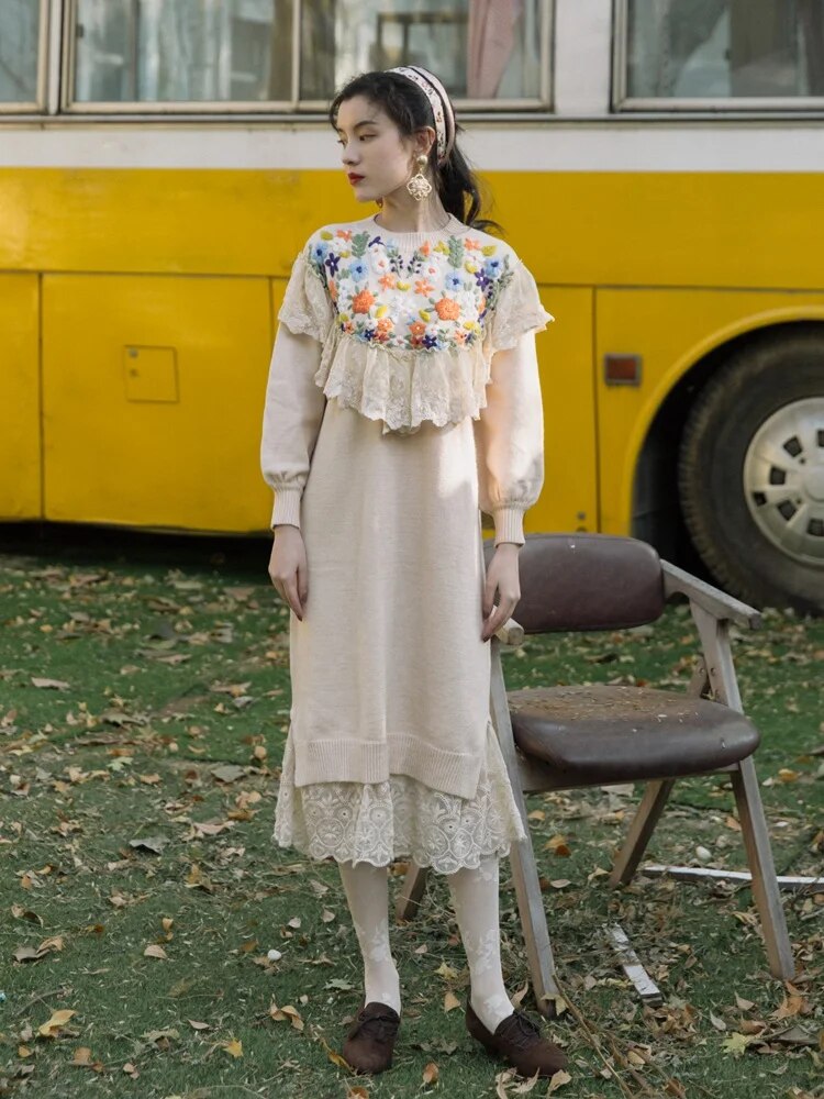 2019 new fashion women's clothing Autumn and winter retro dresses  long sleeve dress