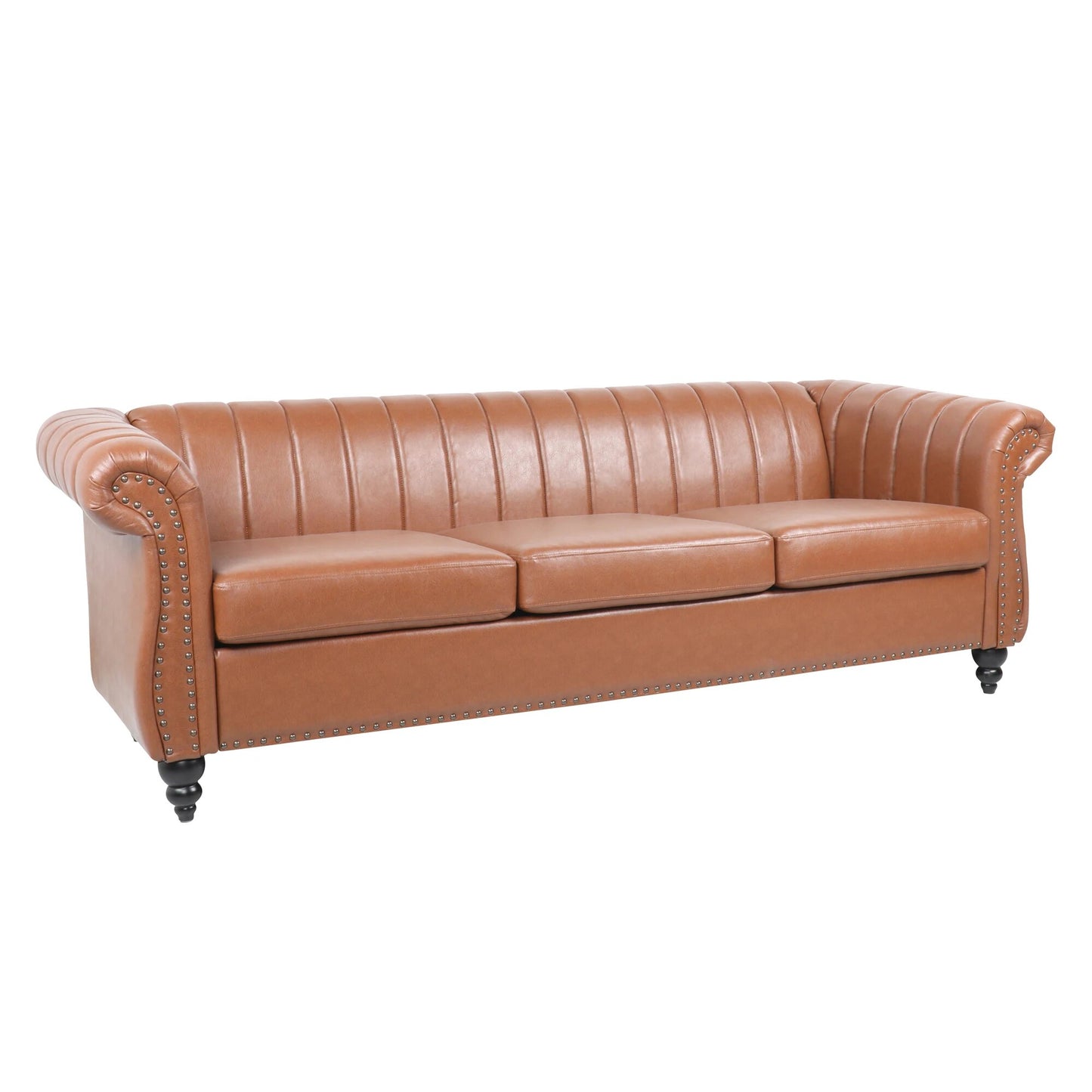 Rolled Arm Faux leather Chesterfield Sofa Household Modern Living Room Sofa  living room furniture