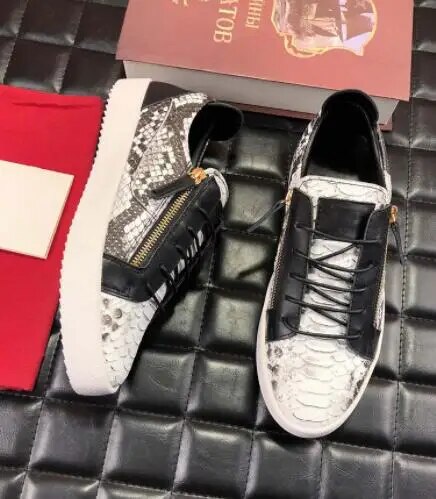 Brand Chentel Irregular Pattern Male shoes Leather Men Casual Shoes Party Shoes Men Flats Lace-Up Zip Sneakers Big Size