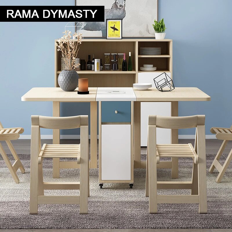 Fashion folding dining table furniture yemek masasi multifunctional rectangle dining table with 4 chairs