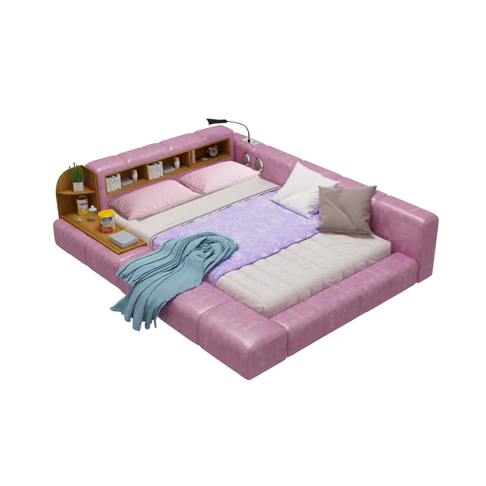 Smart bed frame camas bedroom furniture кровать двуспальная lit beds سرير  muebles de dormitorio мебель speaker bluetooth LED