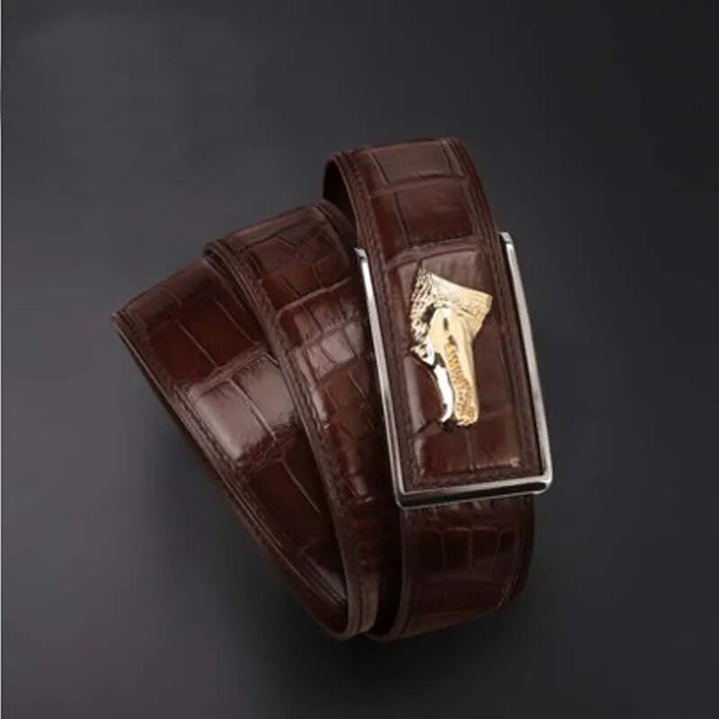 mafeimengge crocodile leather men belt  male belt business  leisure  Smooth buckle  Young  crocodile men belt