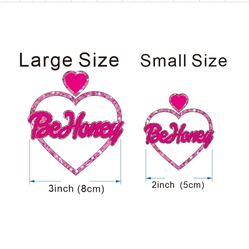 Beautiful Hollowed out Peach Heart Shape Name Character Custom Earrings for Woman C52