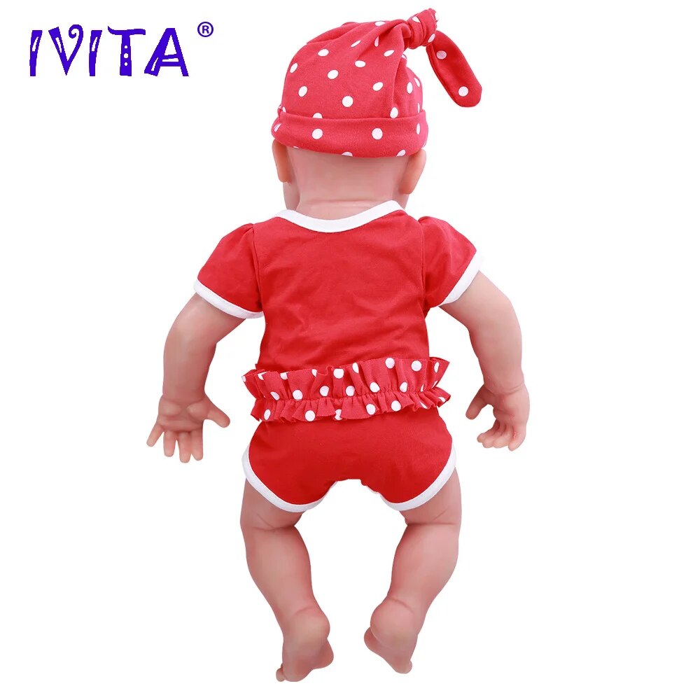 IVITA WG1510 47cm 3.67kg Girl Eyes Closed High Quality Full Body Silicone Reborn Dolls Born Alive Brinquedos Realistic Baby Toy