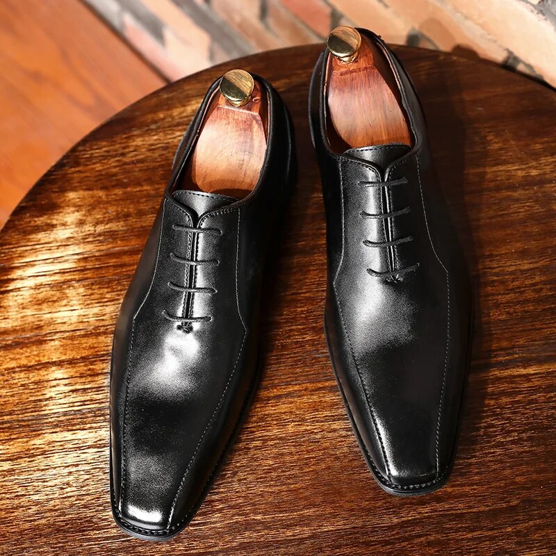 Men Genuine cow leather brogue wedding Business mens casual flats shoes 2020 black vintage oxford shoes for men's shoes