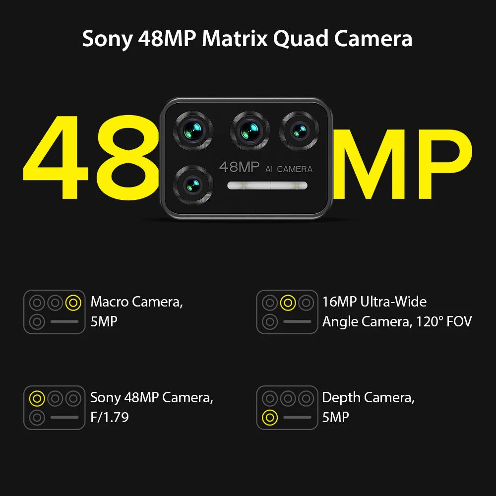 UMIDIGI BISON NFC IP68/IP69K Waterproof Rugged Mobile Phone 6GB 8GB 128GB  48MP Matrix Quad Camera 6.3" FHD+ Display Smartphone
