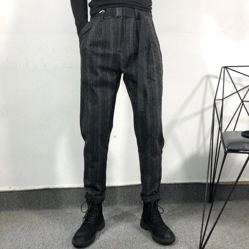Owen Seak Men Casual Cargo Harem Pants High Street Wear Hip Hop Ankle Length Men's Clothing Sweatpants Autumn Black Pants
