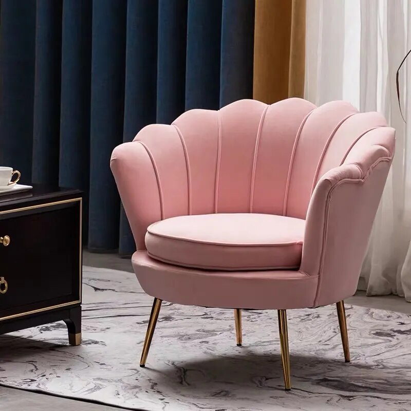 U-BEST Hotel Velvet Living Room Modern Furniture Bedroom lounge chair, Upholstered Small Shell Armchair Accent Chair