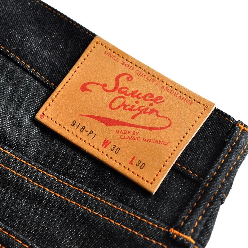 SAUCE ORIGIN 916-PI Men Jeans Pants Straight Fit Denim Jeans for Men Selvedge Denim American Cotton Men Designer Jeans for Men