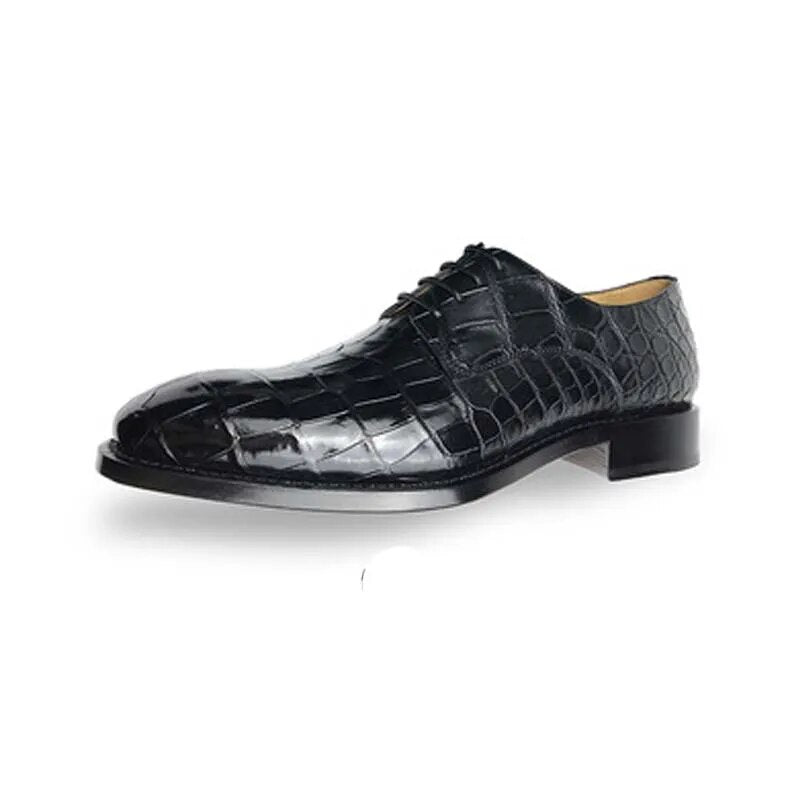 chue Autumn and winter new  Round head  crocodile  Men's shoes  Manual customization  Dress shoes form  shoes  marriage