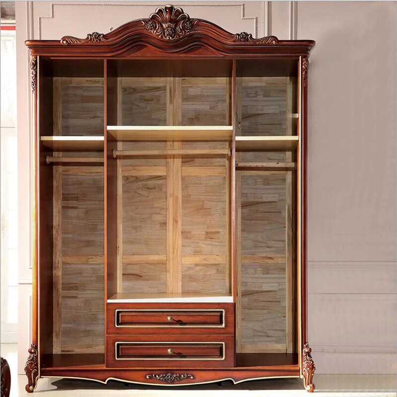 four door wardrobe Antique  European whole wardrobe French rural furniture wardrobe p10232