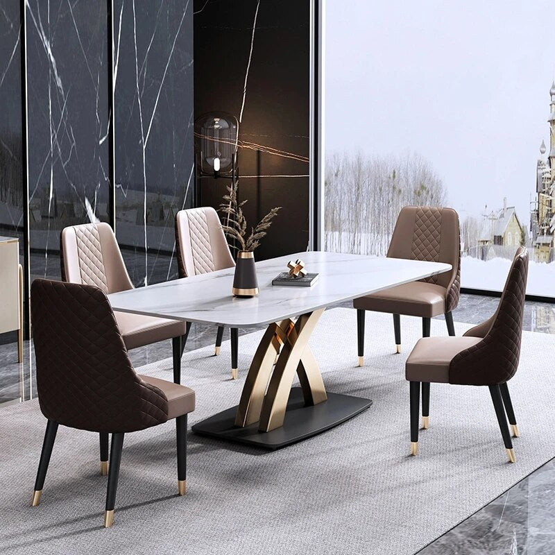 Luxury Design Dining Room Furniture Modern Dining Table Marble Top 8 seater