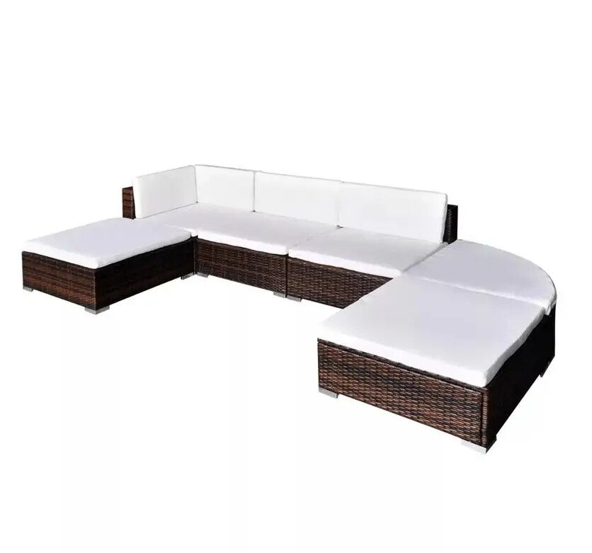 Rattan Corner Sofa  Dining Table Set of 6 Luxury Garden Furniture Indoor Outdoor Conservatory  only ship to uk