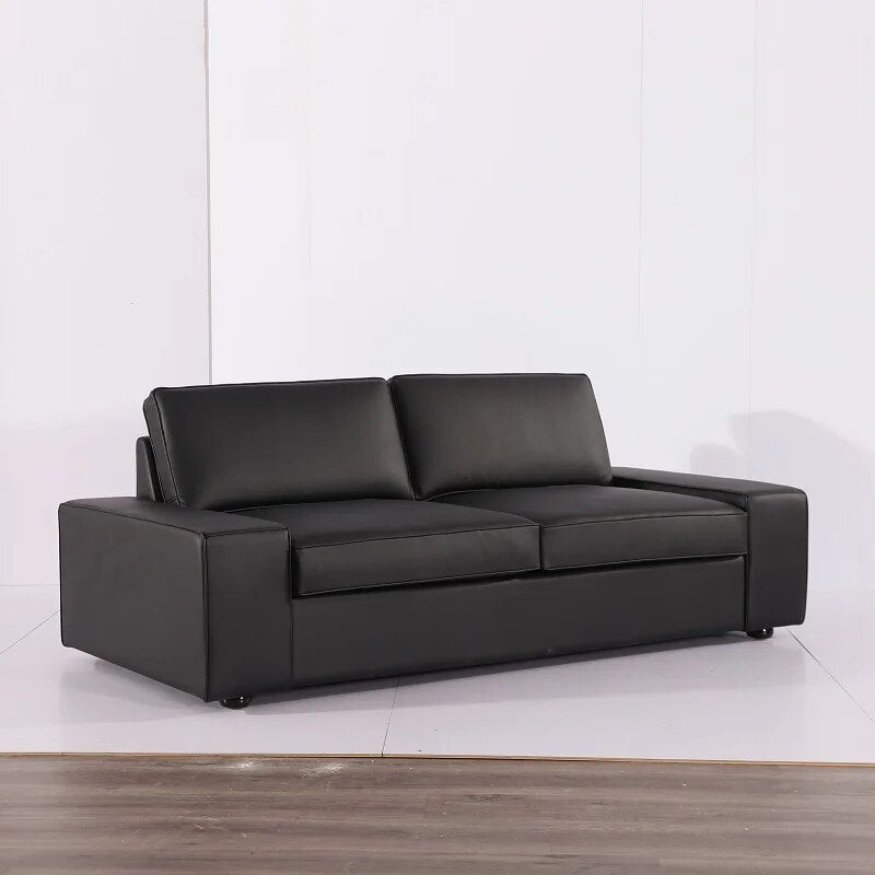 U-BEST New Design Black Genuine Leather Sofa Morden living room furniture leather recliner sofa 3 seats lounge sofa