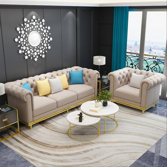 Sofa modern villa living room leather sofa set furniture