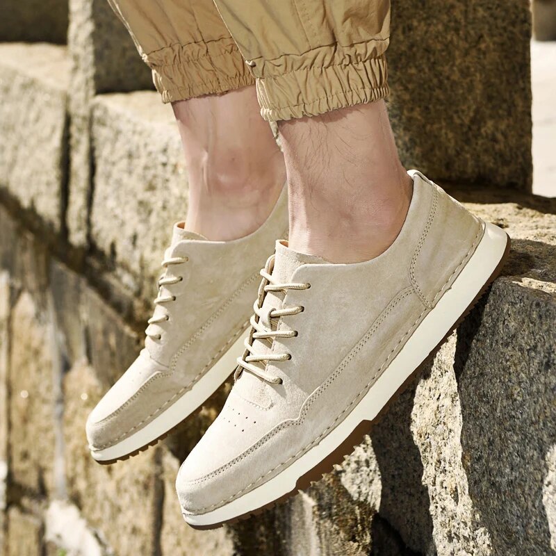 Brand men's high-quality leather retro low-top sneakers lightweight and comfortable men's sneakers fashion men's shoes Size 45