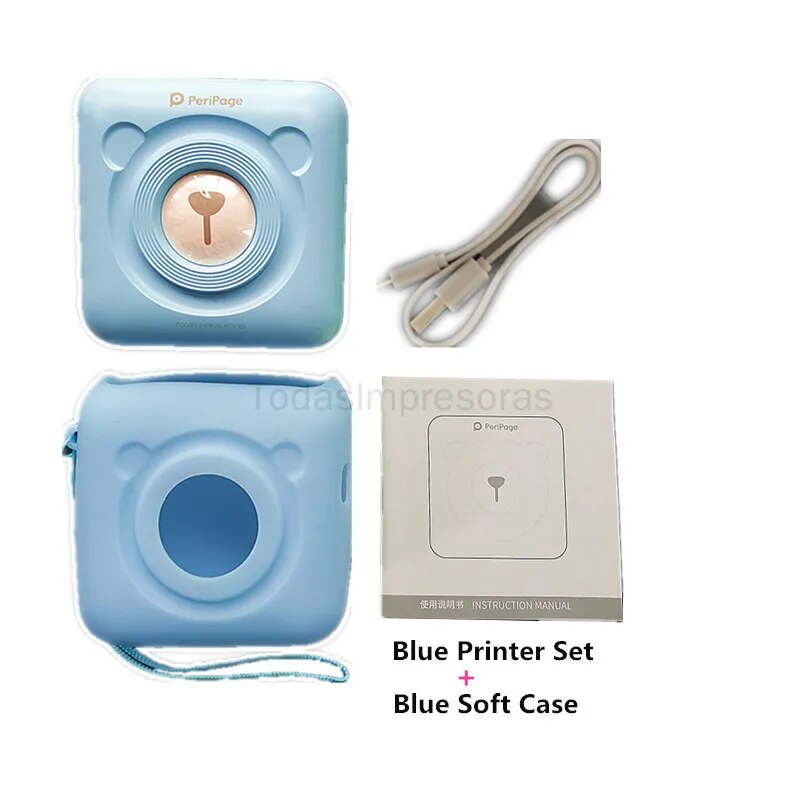 Peripage Label Printer Mini Thermal Photo Printers Wireless Inkless Portable BT 4.0 Pocket iOS Android PC Soft Case Foto Papeles