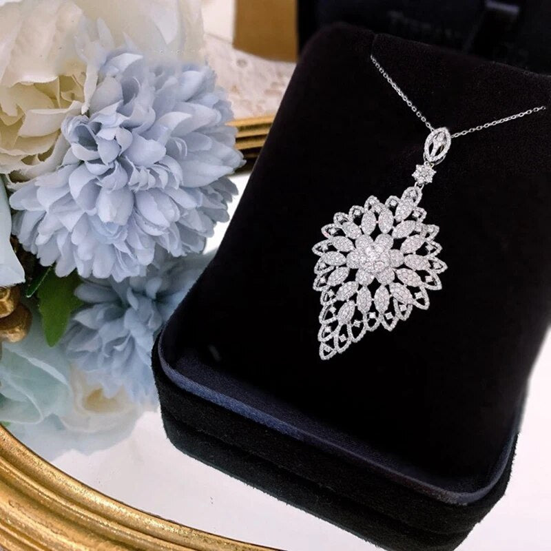 Real 18K gold necklace natura 2.85ct diamonds necklace H-M026