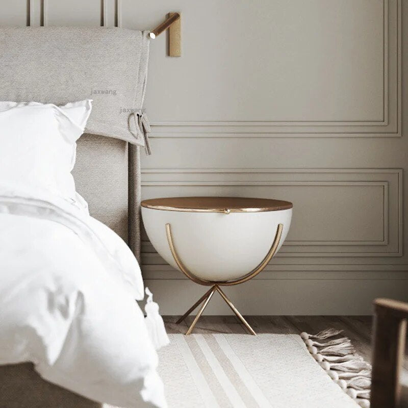 Bedroom Furniture Round Storage Cabinet Nordic Hotel Bedside Table Simple Modern Living Room Coffee Tables Apartment Nightstands