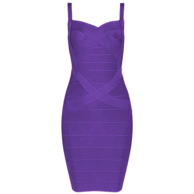 Women'S Sexy Bandage Dresses Christmas Autumn Sleeveless Spaghetti Belt Stretching Fitness Club Party Dress Mini Bodyconvestodos - KAISERINC