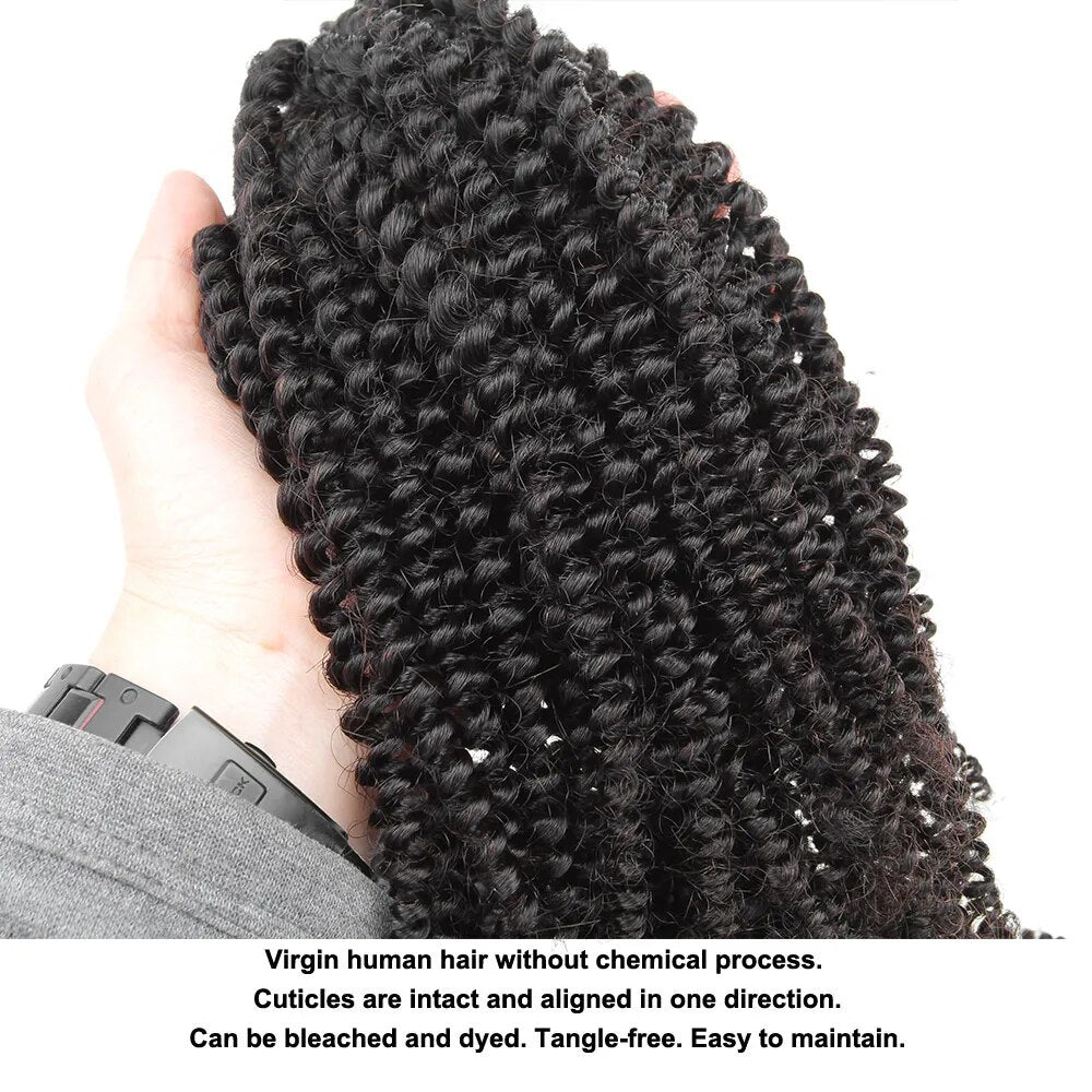 Yvonne 4B 4C Kinky Coily Virgin Hair Bundles 1/4 Bundles Human Hair Weave Natural Color