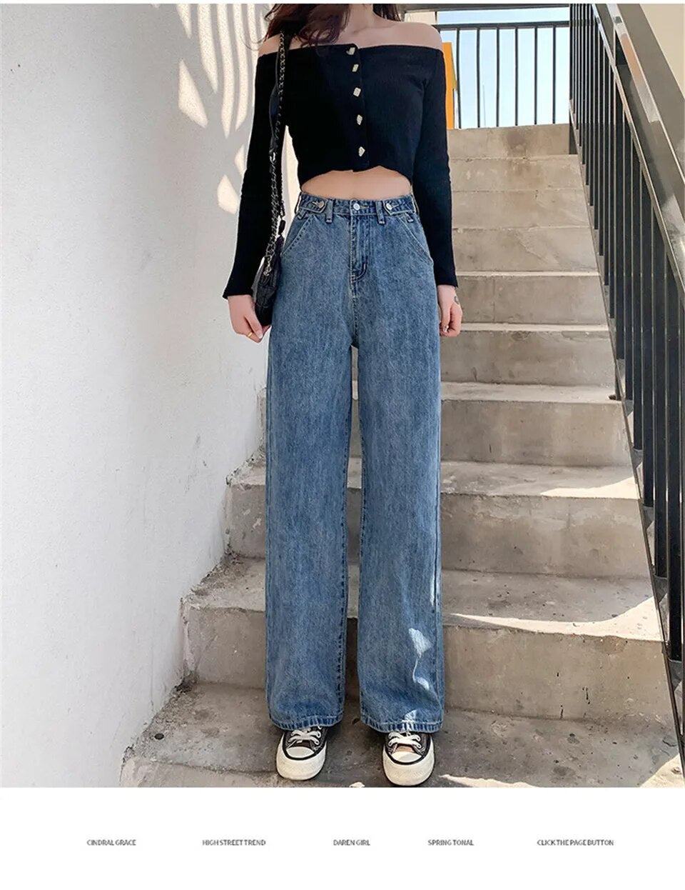 streetwear high waist women's fashion jeans woman girls women wide leg pants trousers female trousers denim bagge mom jeans