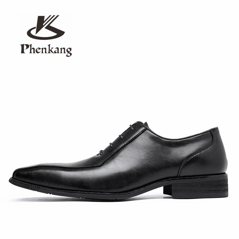 Men Genuine cow leather brogue wedding Business mens casual flats shoes 2020 black vintage oxford shoes for men's shoes