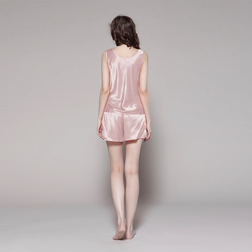 LILYSILK 100 Silk Pajamas Set Women Sleepwear 22 momme Luxury Natural Tank with Shorts Sleep Women's Clothing Free Shipping
