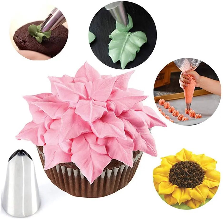 Cake Decorating Tools 27/18/17/22/21/4Pcs Set Russian Tulip Icing Piping Nozzles Leaf Pastry Tips Pastry Bags for Kitchen Baking