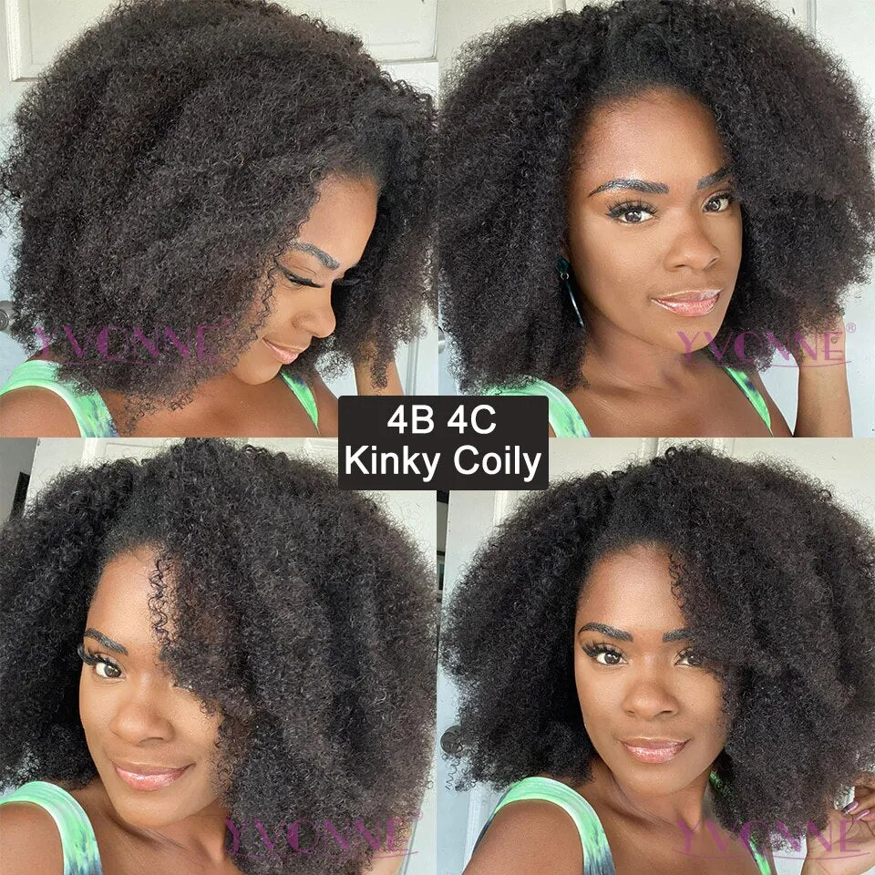 Yvonne 4B 4C Kinky Coily Virgin Hair Bundles 1/4 Bundles Human Hair Weave Natural Color