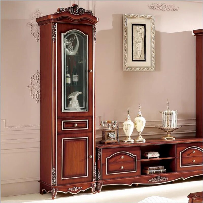 Antique High Living Room Wooden furniture lcd TV Stand set p10246