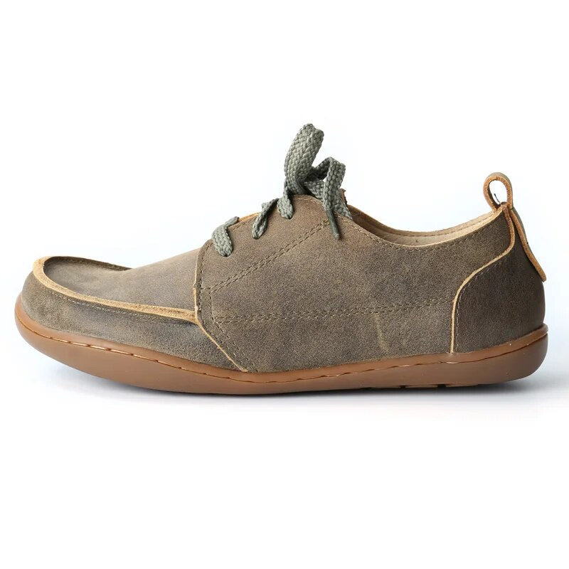 Men's Shoes Lace up Leather Casual Shoes Spring Autumn Male Sneakers Designer Man Shoes Genuine Leather Barefoot Shoes