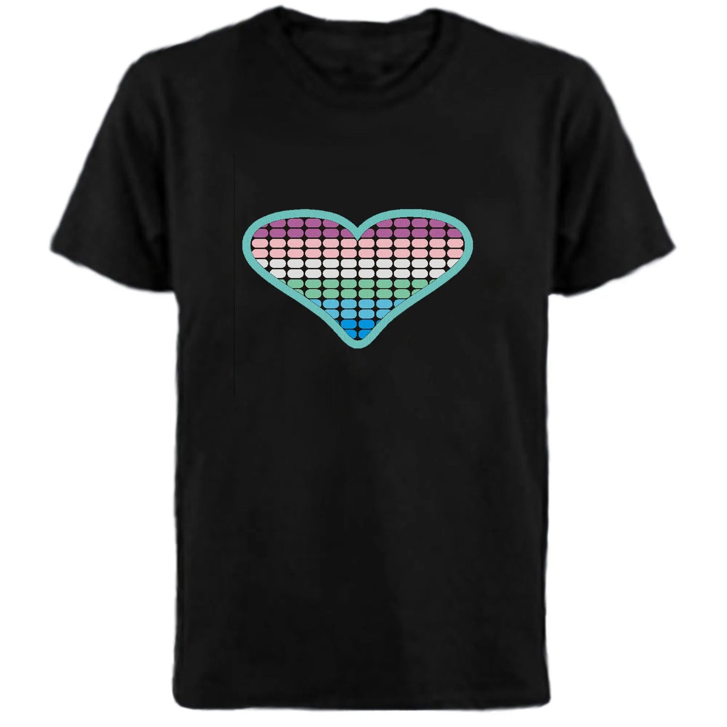 51pcs/lot Chirstmas Halloween led T-shirt  Sound Activated Flashing Light T Shirt Light Up Down Music Party