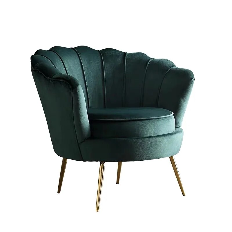 U-BEST Hotel Velvet Living Room Modern Furniture Bedroom lounge chair, Upholstered Small Shell Armchair Accent Chair